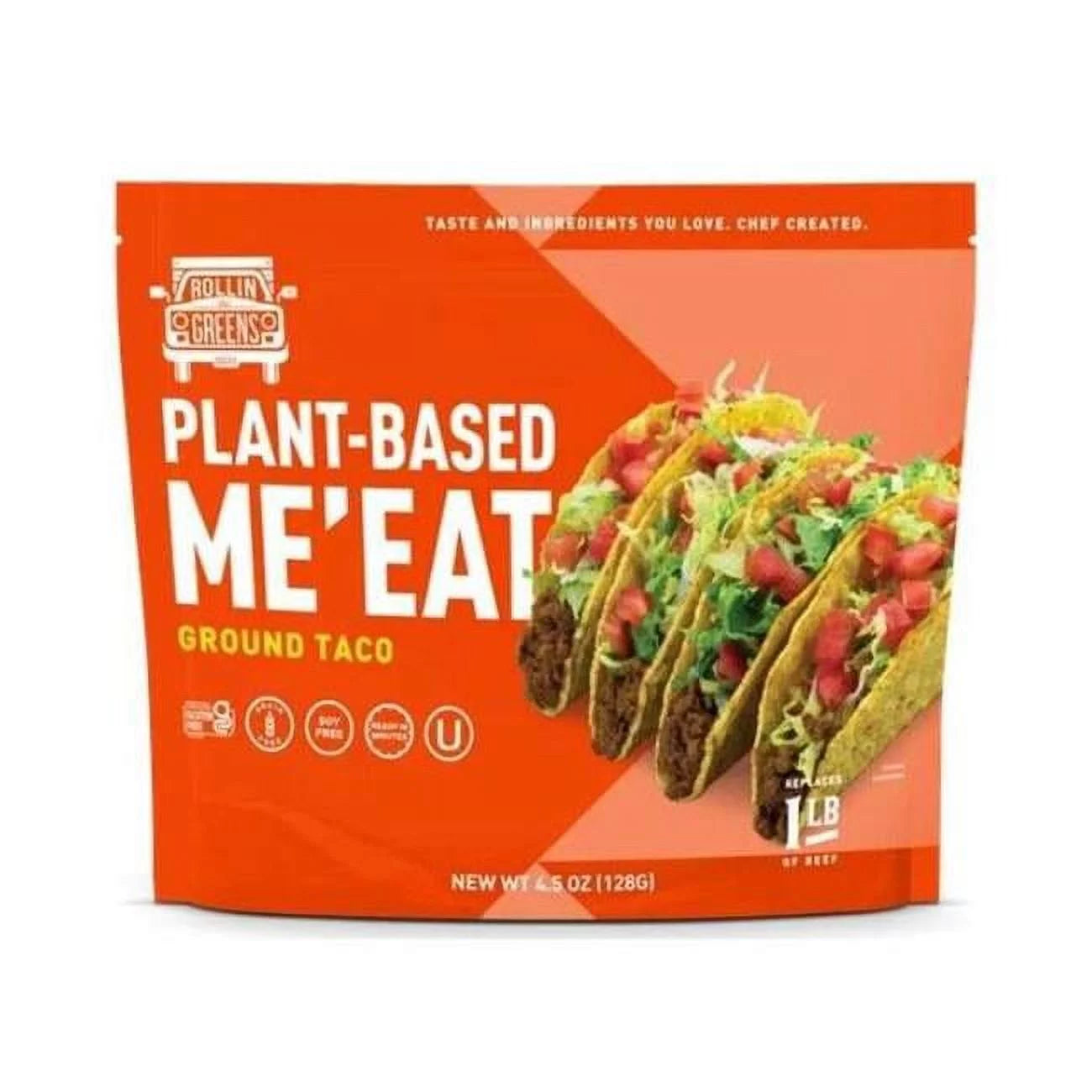 Rollingreens 4.5 oz Plant-Based Ground Taco Meat - Pack of 12