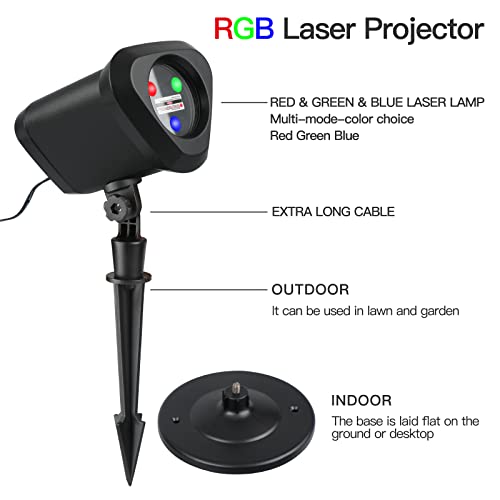 Christmas Laser Lights Red and Green Star Show for Indoor Outdoor Decor O2184