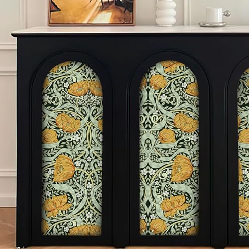 Peel and Stick Wallpaper, Vintage Floral Green Wall Mural, Removable Pre-Pasted Contact Paper for Bedroom O6980