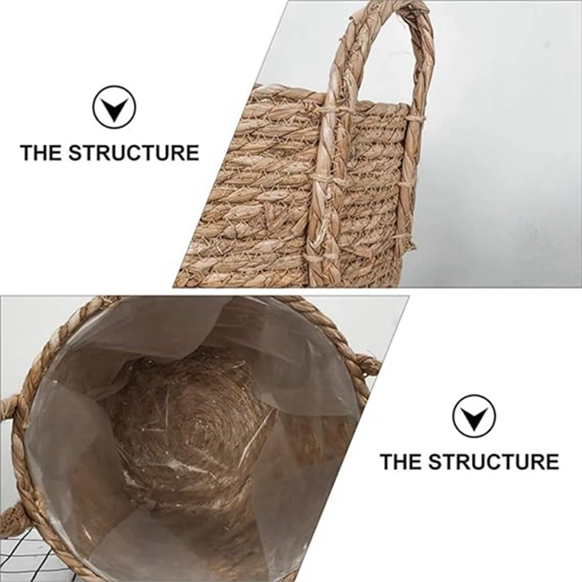 Wicker Seagrass Planter Basket with Woven Flower Vase Cover V6929