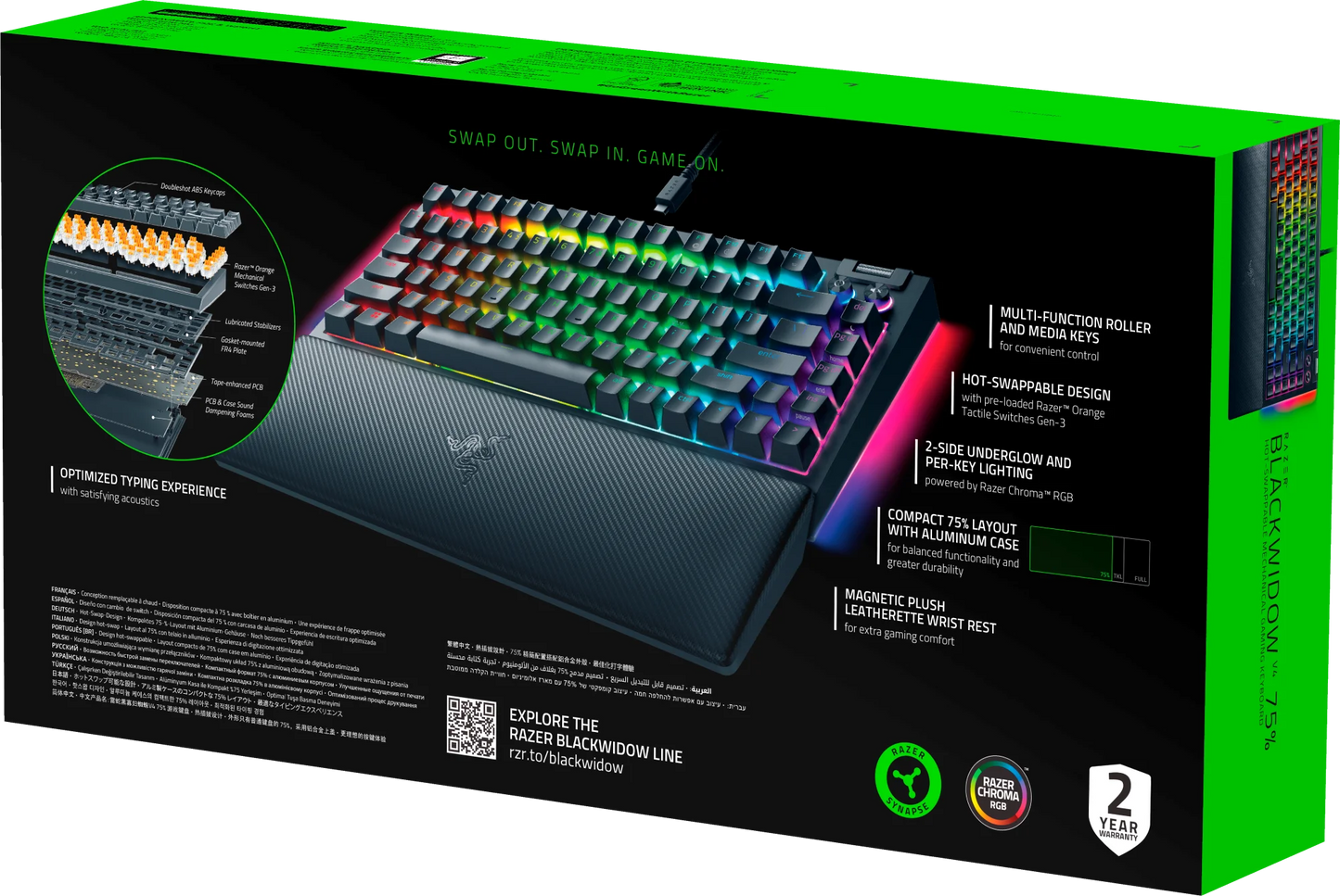 75% Hot-Swappable Mechanical Gaming Keyboard, RGB Z27215