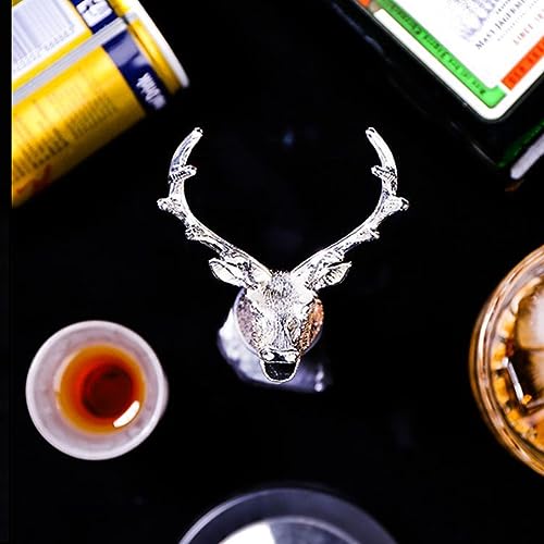Zinc Alloy Deer Head Liquor Bottle Pourer with Silicone Stopper D19994