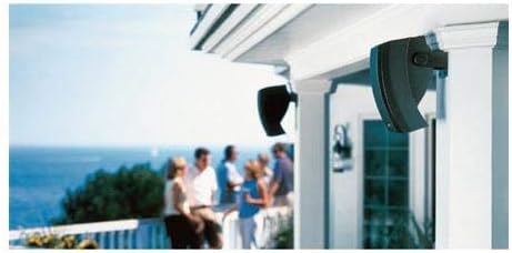 Outdoor Environmental Speakers (Pair), Black with Amplifier W358627