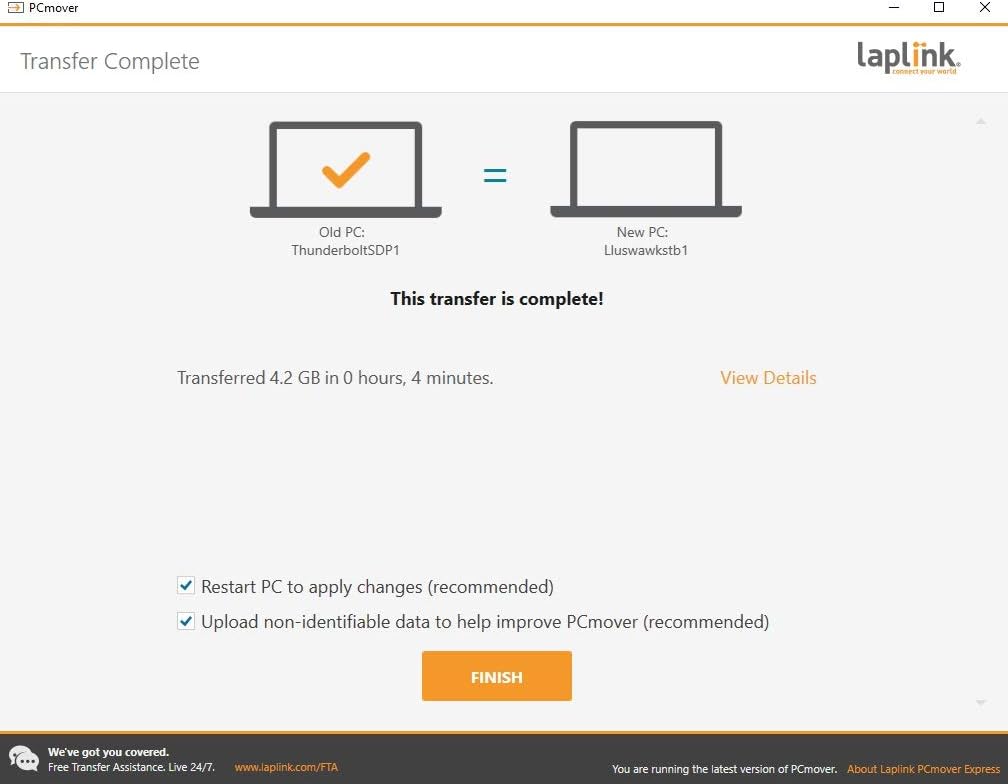 PCmover Express - Move Files and Settings to New PC Q554