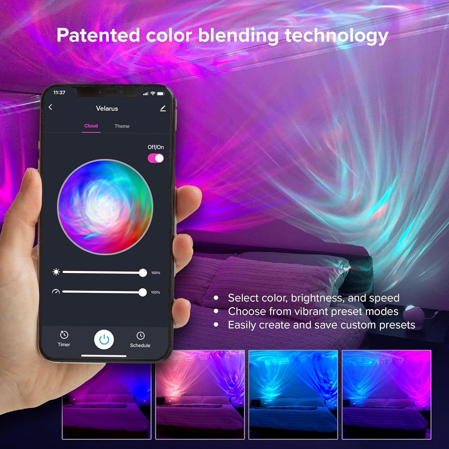LED Aurora Projector for Bedroom Relaxation and Night Light T92030