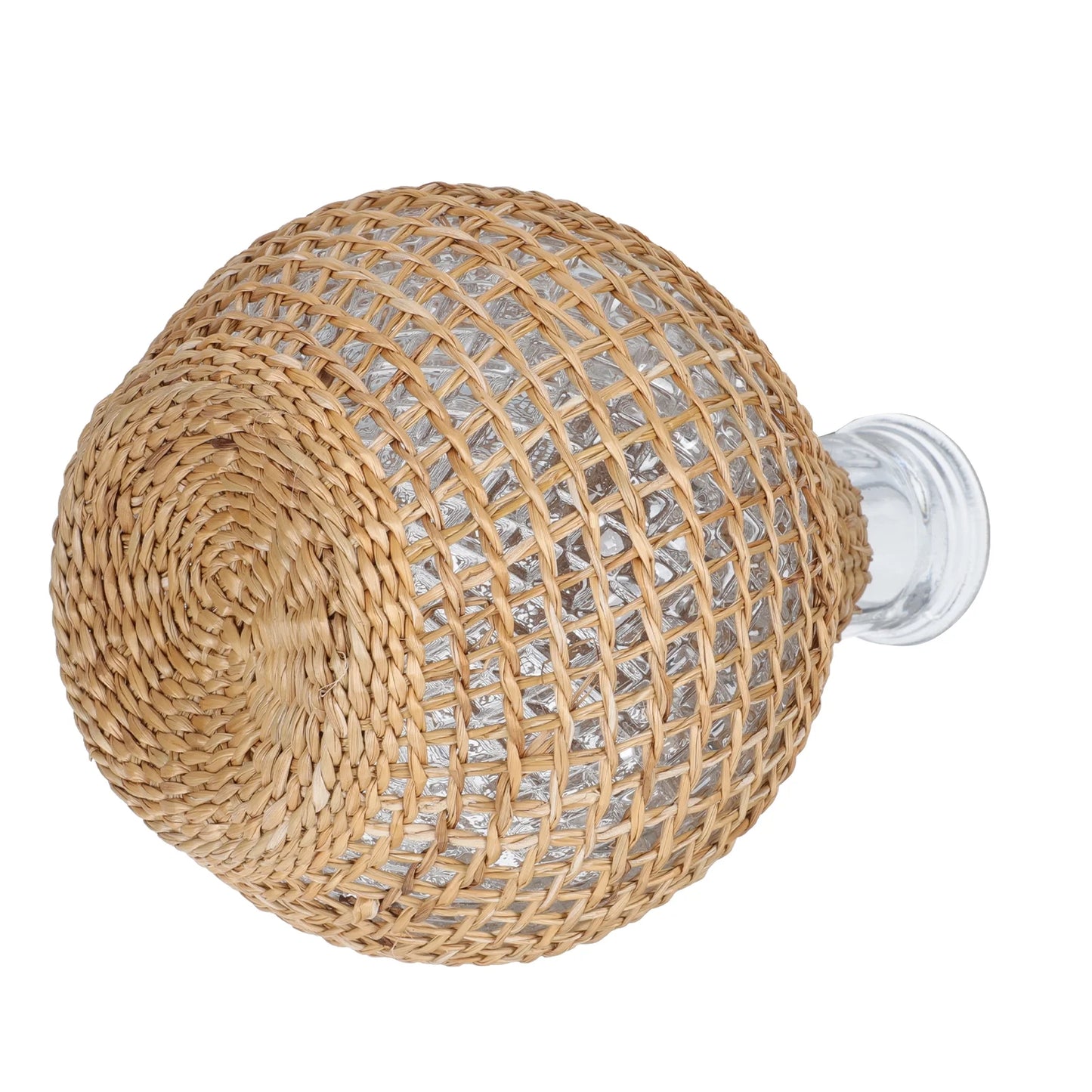 Rattan Glass Vase with Gold Terrarium Jar R58600