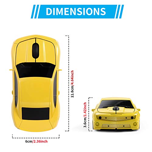 Sports Car Shaped Wireless Mouse with LED Headlights, 1600 DPI Z57353