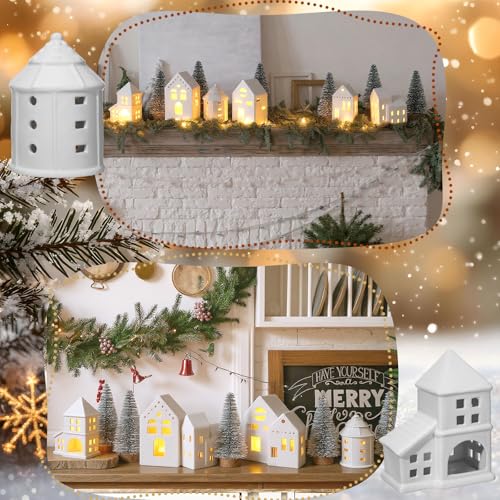 Christmas Village Set of 18 with LED Houses and Trees Z5773