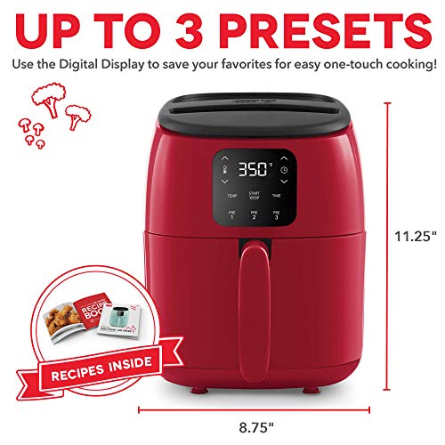 Electric Air Fryer Oven, 2.6 Qt., Grey, Compact Digital, 1000-Watt O882