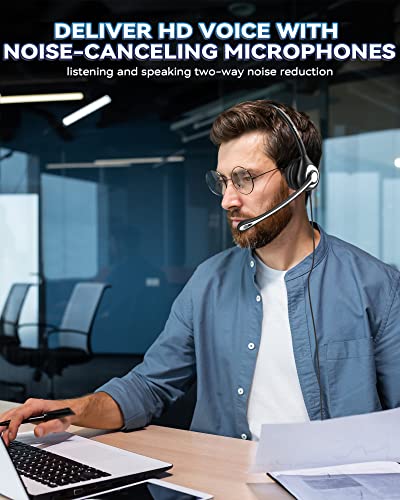 Corded Telephone Headset with Noise Canceling Mic and Quick Disconnect Q26088