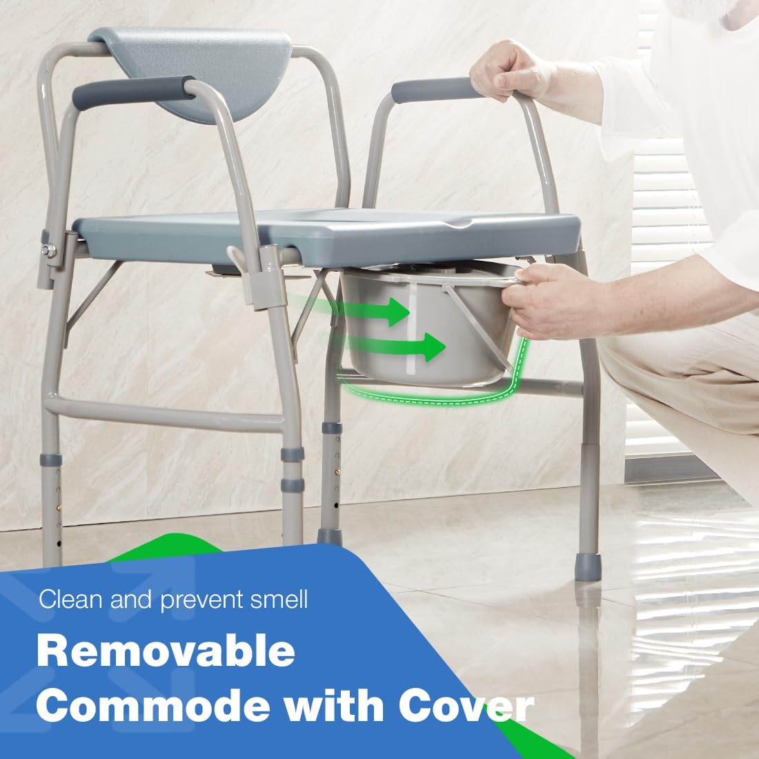 Bariatric Commode 700 LBS with Drop Arm and Extra Wide Seat L511465
