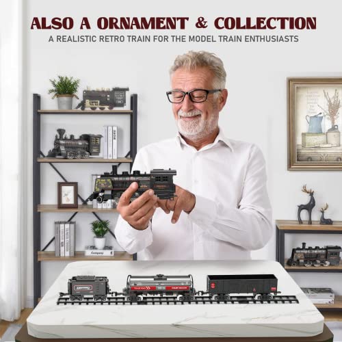 Train Set for Boys with Steam Locomotive, Cargo Cars & Tracks N10378