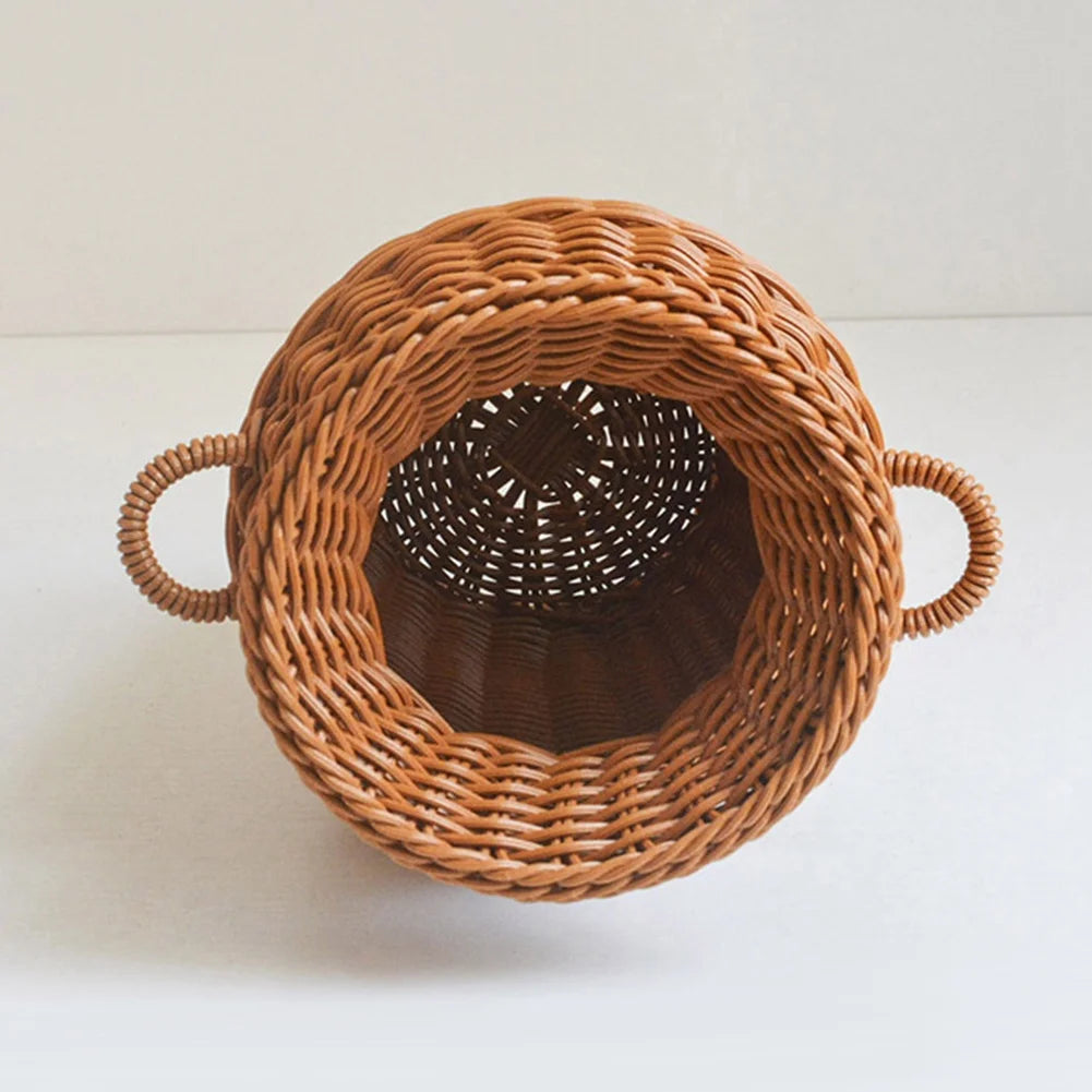 Woven Rattan Vase Tabletop Flower Pot for Home Decor Y7508