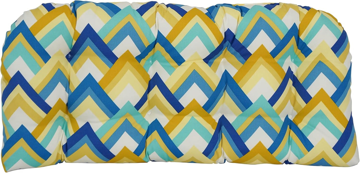 Tufted Outdoor Loveseat Cushion, 42 x 19, Cornsilk E5981