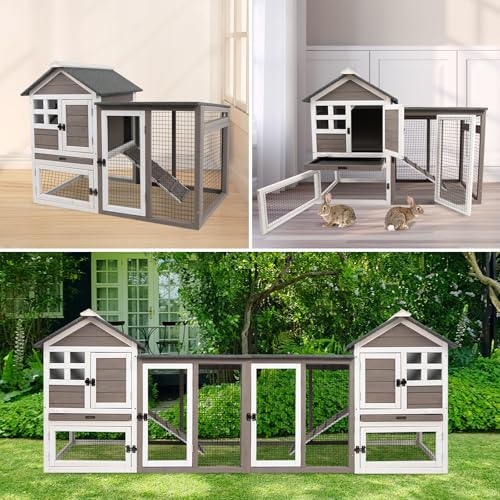 2-Story Rabbit Cage with Pull Out Tray and Wooden Ramp Q103
