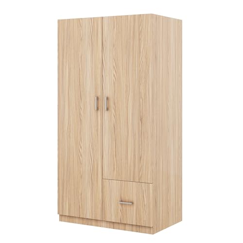 3 Door Wardrobe with Mirror, Hanging Rod and Shelves K479