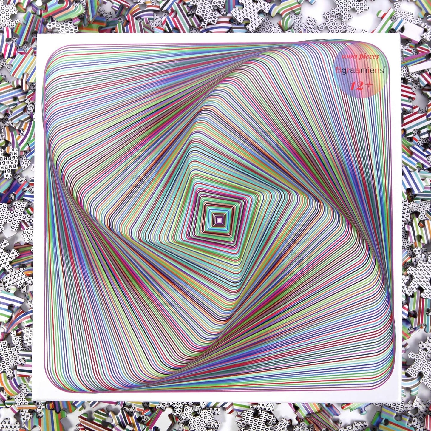 3D Colorful Squares Puzzle - 1000 Pieces Jigsaw for Adults and Kids V642817