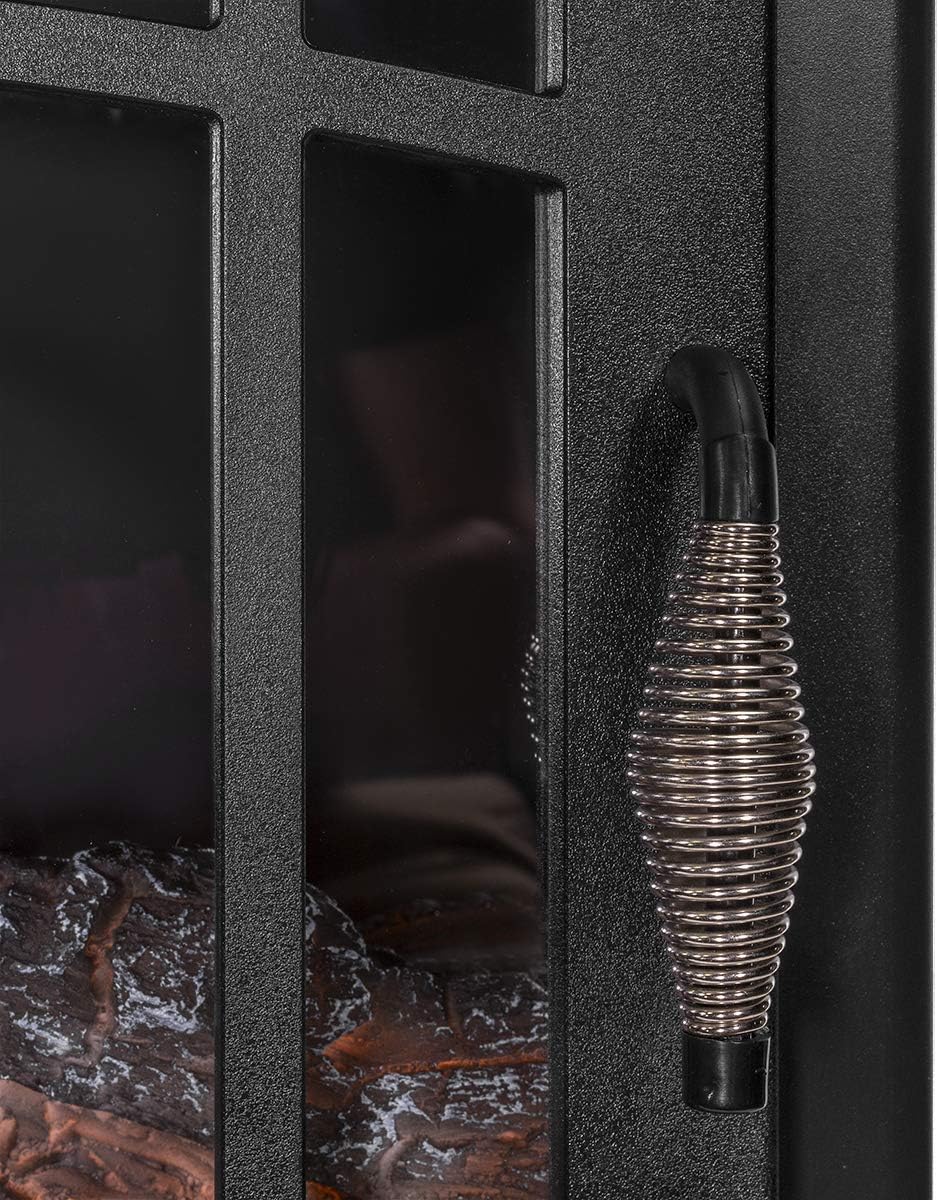 1500W Electric Fireplace Stove Heater with 3D Flame Effect, Black A7111