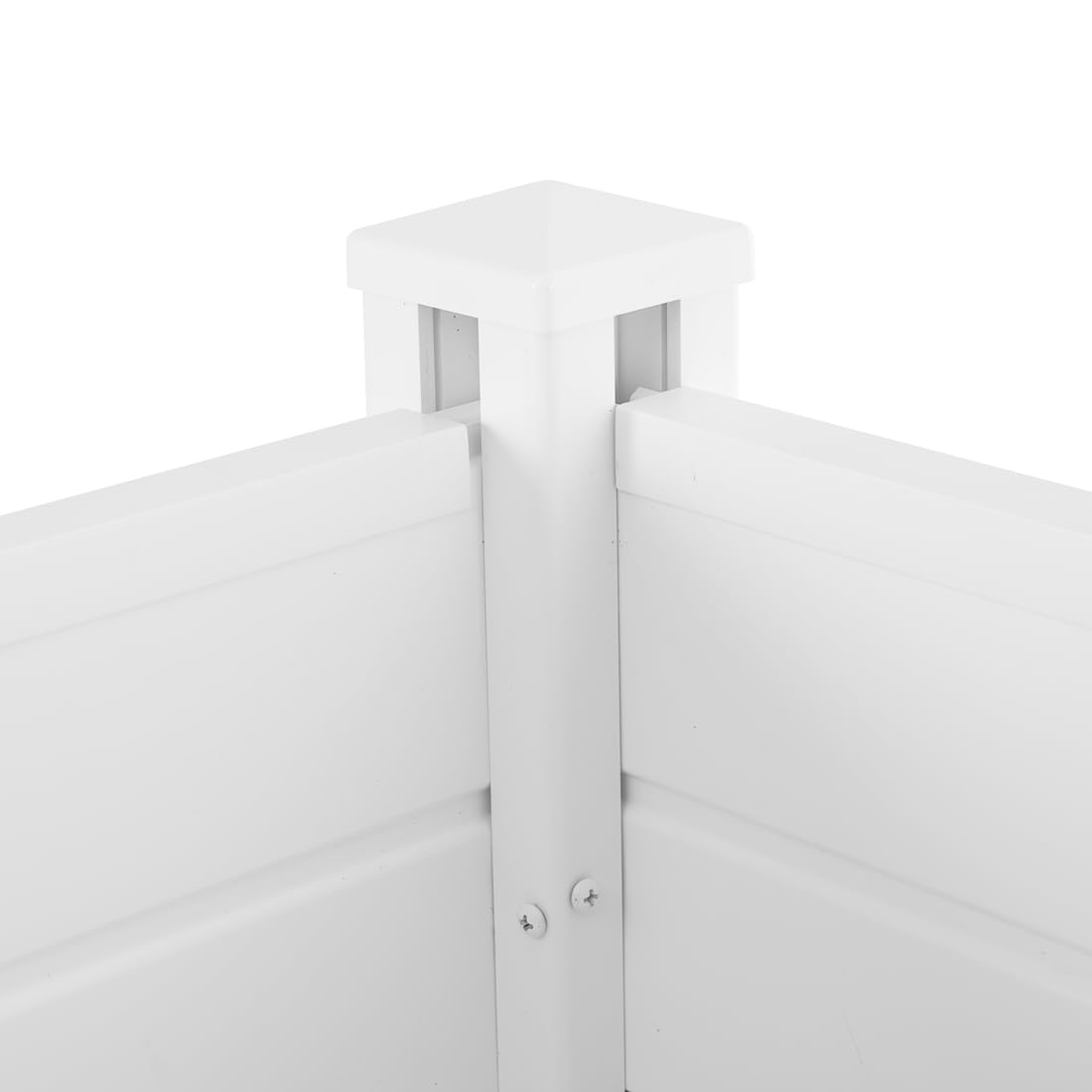 Fence Screen Kit, Vinyl Outdoor Privacy Panels with Metal Stake, White, 2 Panels Z87631