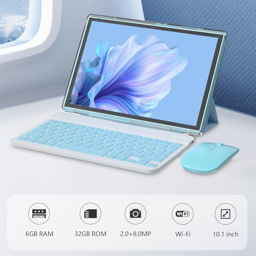 10 inch Android Tablet with Keyboard, Mouse, Stylus Pen and Case K7713