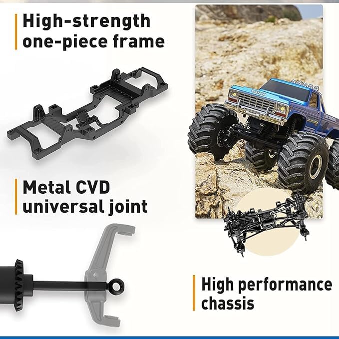 1/24 RC Crawler Monster Truck 4x4 Off-Road with Battery and Remote Control Z835426