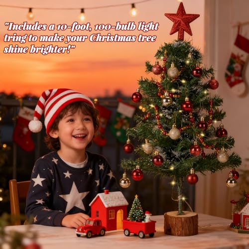 Tabletop Christmas Tree with Lights, 2FT, Remote Control Q84465
