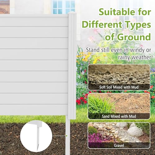 Vinyl Privacy Fence Panels 2-Pack, 48x48 in, Outdoor Yard Screen L455