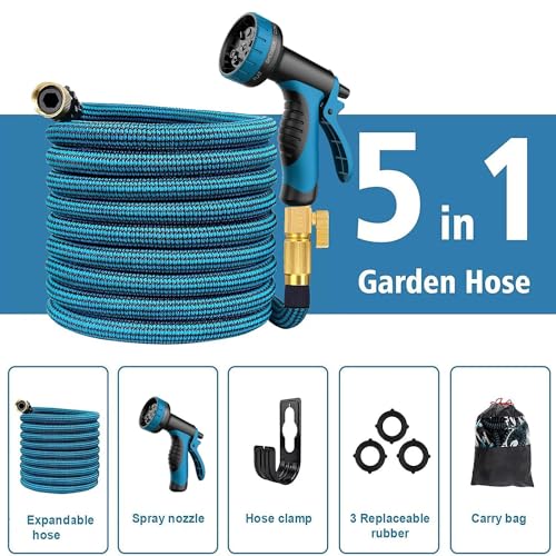 Expandable Garden Hose with Spray Nozzle and Storage Bag W7759