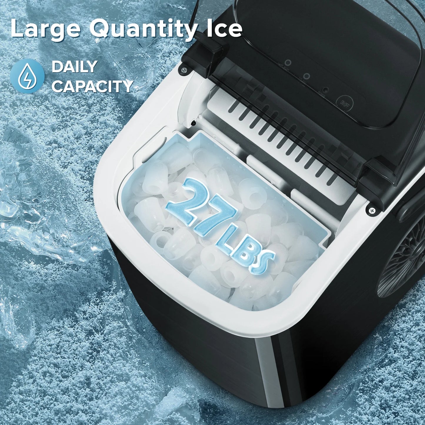 Portable Ice Maker Countertop, Self-Cleaning, 26lbs/24H E52347