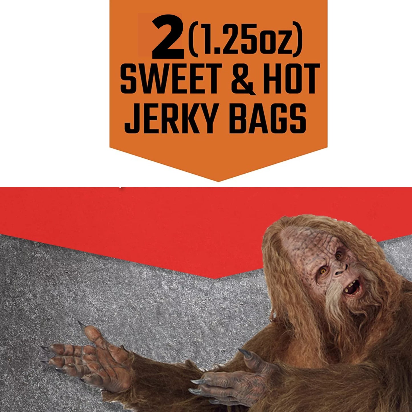 Beef Jerky Sweet and Hot Flavorful Meat Snack, 11g Protein, 1.25 oz, 2 Bags H578