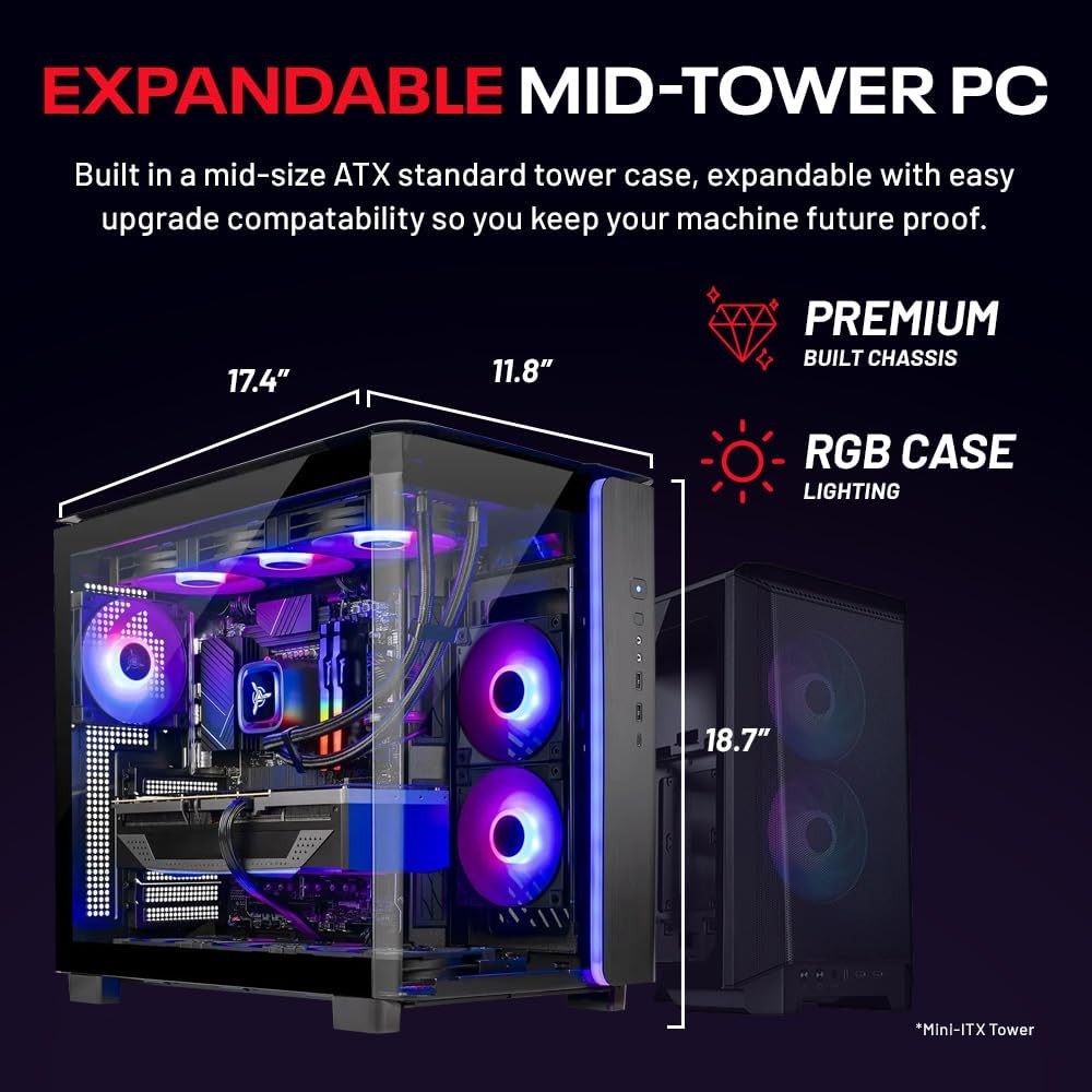 Gaming PC Desktop, Ryzen 7 7700X, RTX 4070 Ti Super, 32GB DDR5, 1TB SSD Z130