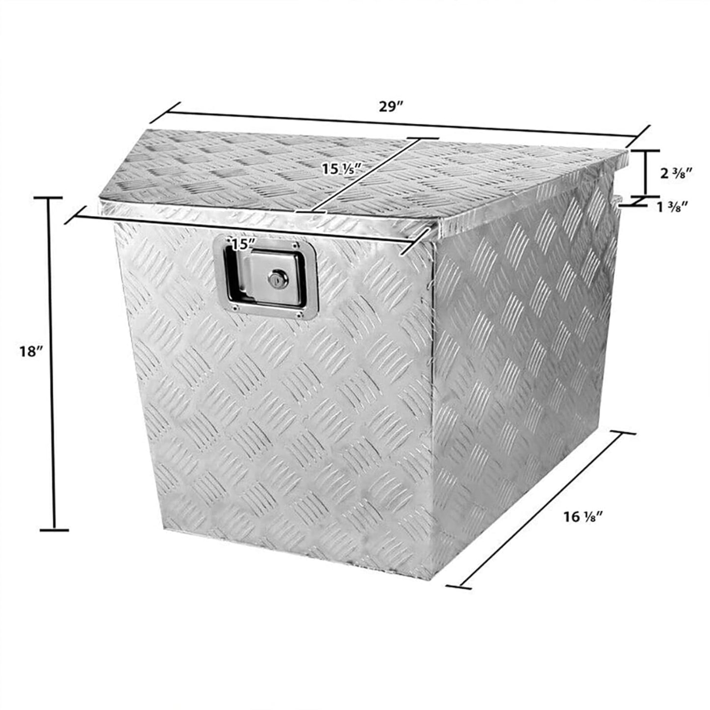 Aluminum Trailer Tongue Tool Box Diamond Tread with Lock & Keys Q982