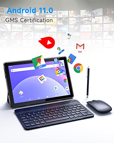 Android Tablet 10 Inch with Keyboard, Mouse, Stylus, 128GB ROM 6GB RAM K43661