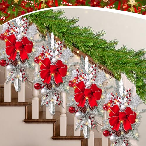 Prelit Teardrop Christmas Swag 24 Inch for Stair Window Wall Decor L4230