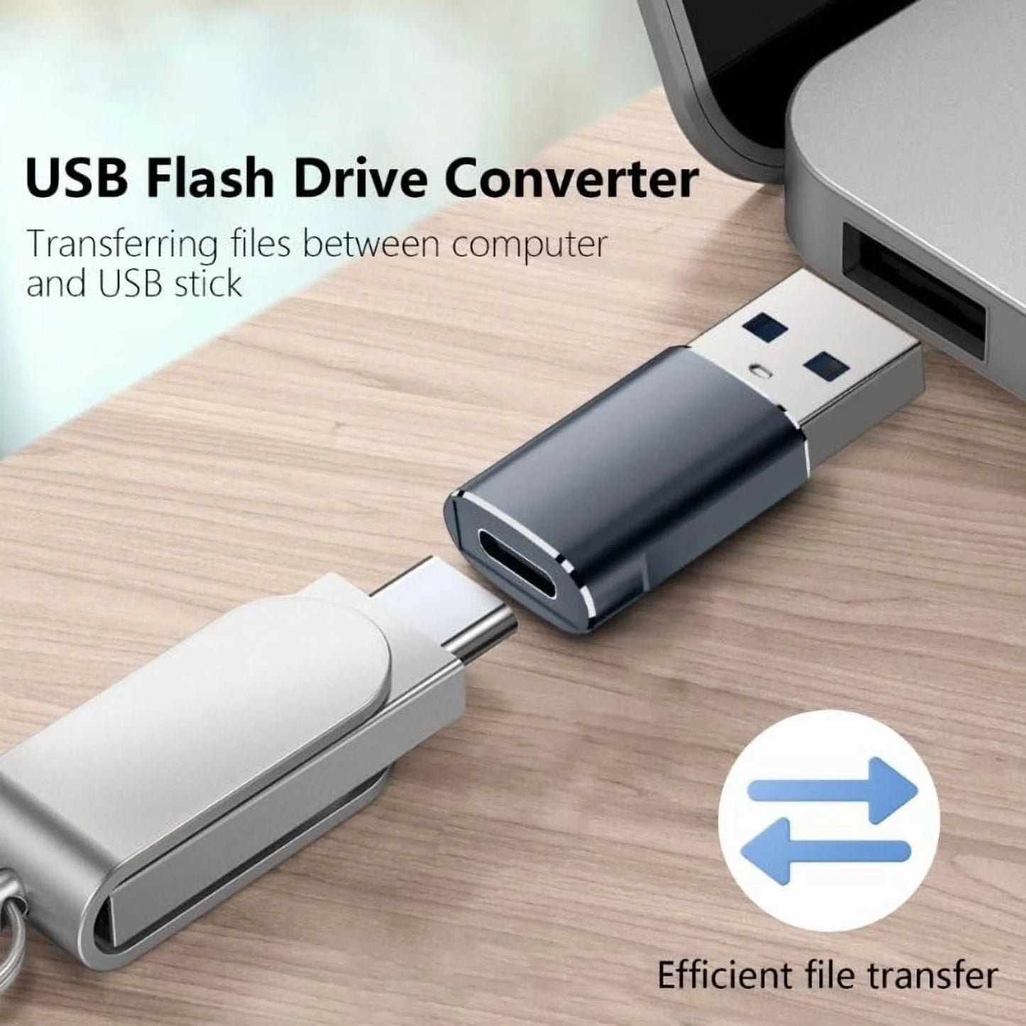 USB-C Female to USB-A Male Adapter for Data Transfer and Charging M83760