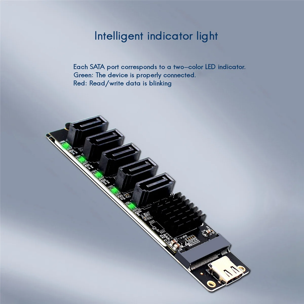 USB-C to SATA 5-Port Adapter Card for SSD HDD Expansion N148