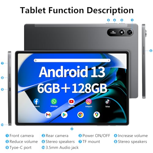12 Inch Android Tablet with 8GB RAM, 256GB Storage O38539