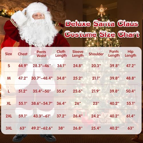 Men's Santa Costume Set Adult 11 Pcs Velvet H847