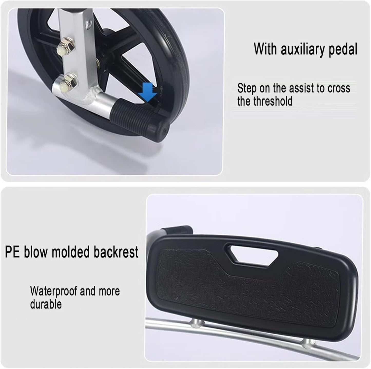Shower Wheelchair with Wheels, Portable Commode Chair for Elderly P2962