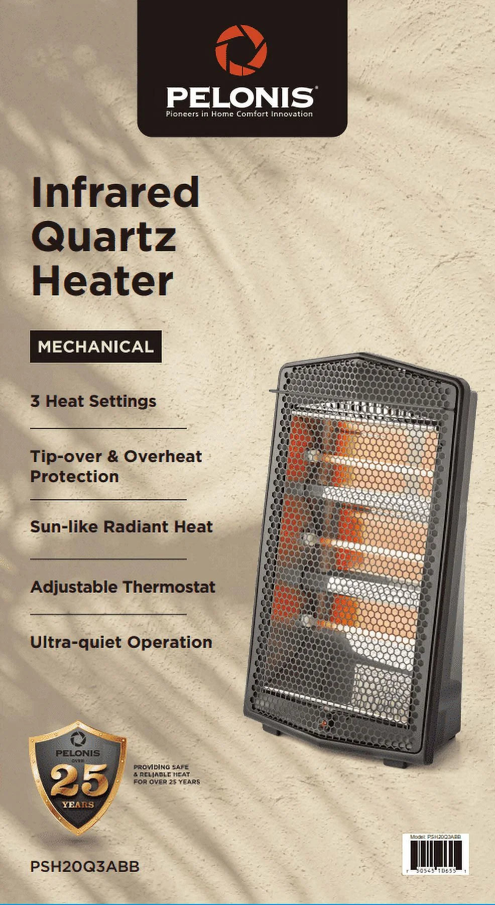 1500W Quartz Radiant Heater, Black T3808