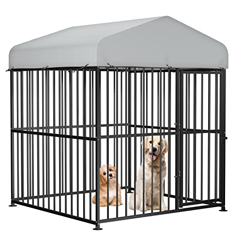 Outdoor Dog Kennel with Heavy Duty Metal Frame and Waterproof Cover G8911