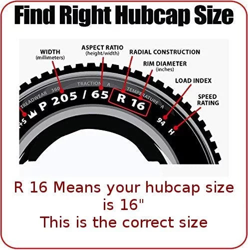 16" Wheel Rim Cover Hub Caps Snap on for Car, Truck, SUV - Set of 4 G82835