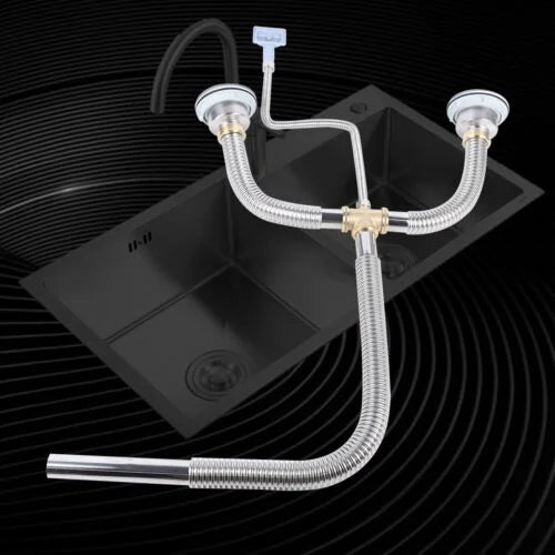 Kitchen Sink Double Bowl Drain Hose Flexible Anti-odor F100