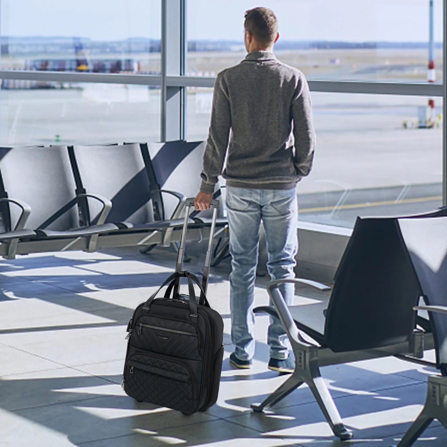 Carry On Underseat 16-inch Lightweight Suitcase, Black G88800
