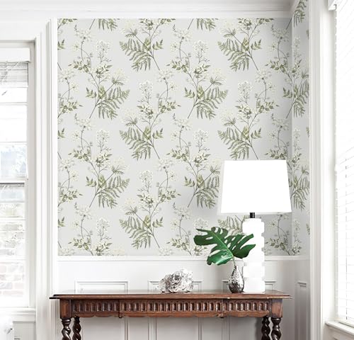 Peel and Stick Wallpaper Beige Removable Forest Tree Leaves Self Adhesive Contact Paper O4554