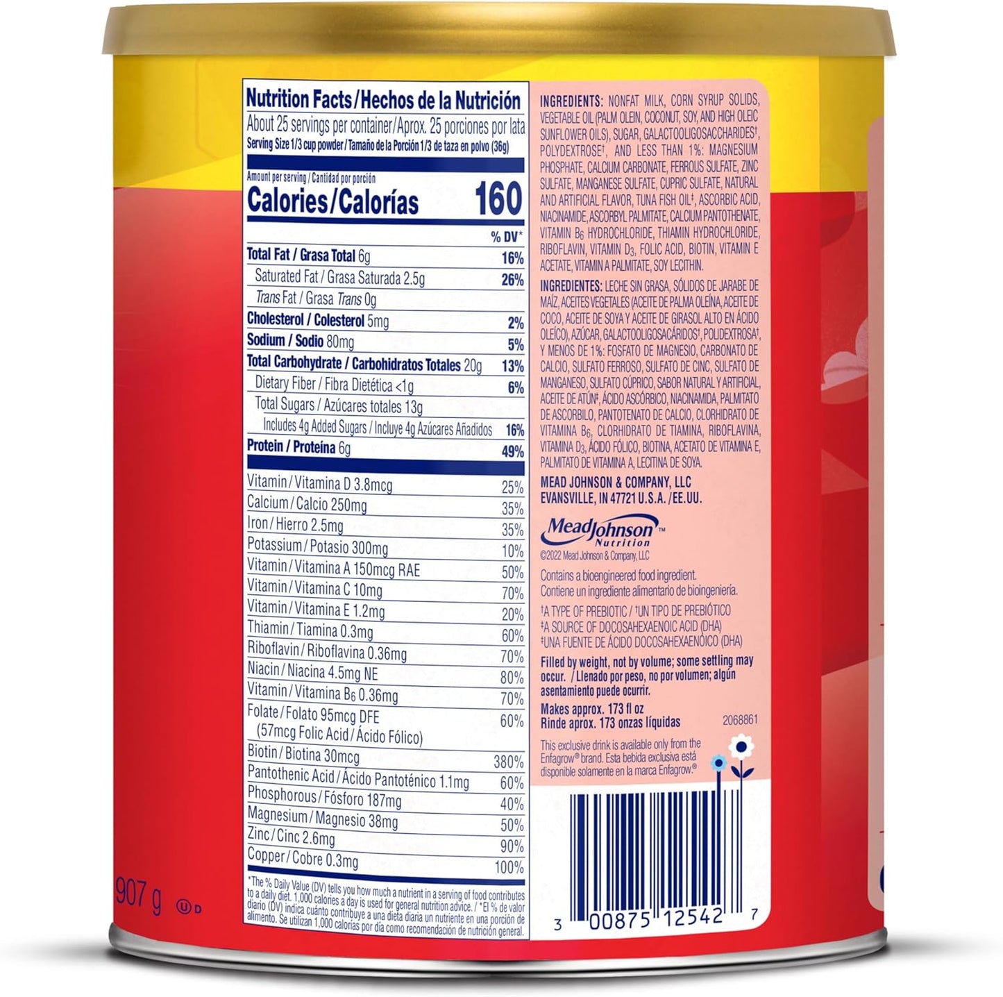 Toddler Nutritional Drink, Natural Vanilla, Powder Can, 32 Oz B8056