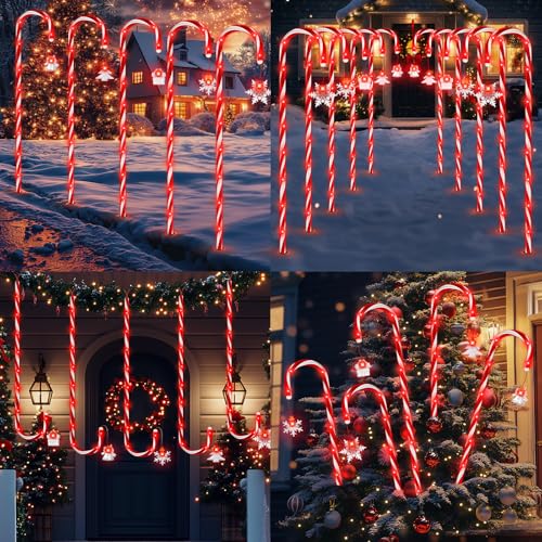 Solar Christmas Candy Cane Lights Outdoor, 20 Pack 110 LED, 8 Modes G703703
