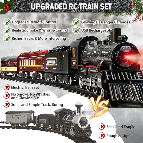 Remote Control Train Set with Lights and Sounds for Kids S368833