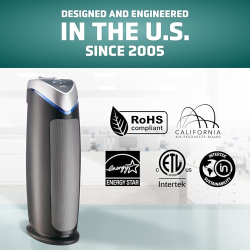 Air Purifier with HEPA Filter for Large Rooms, Removes Smoke, Pet Dander, Pollen, and Odors E469