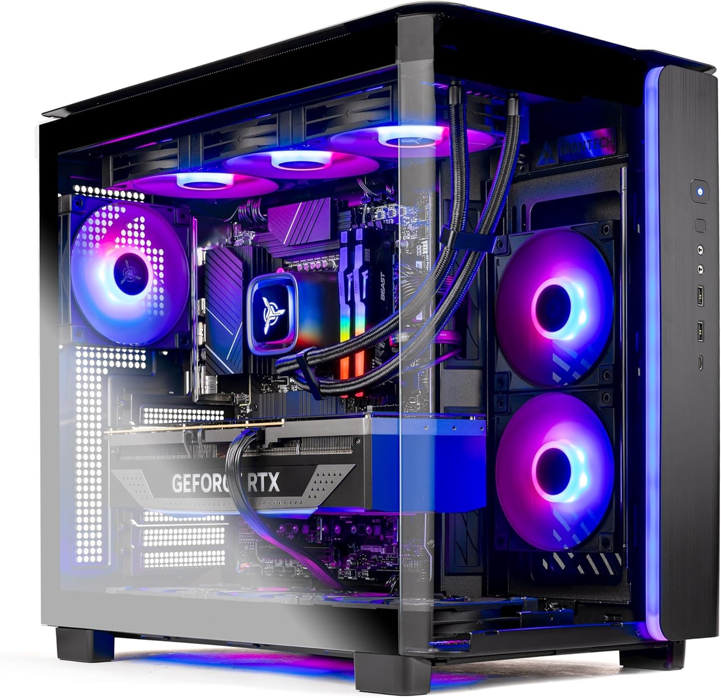 Skytech King 95 Gaming PC Desktop, Ryzen 7 7700X 4.5 GHz (5.4GHz Turbo Boost), NVIDIA RTX 4070 Ti Super 16GB GDDR6X, 1TB Gen4 SSD, 32GB DDR5 RAM 5600 RGB, 750W Gold PSU, ARGB AIO, Wi-Fi, Win 11 Home